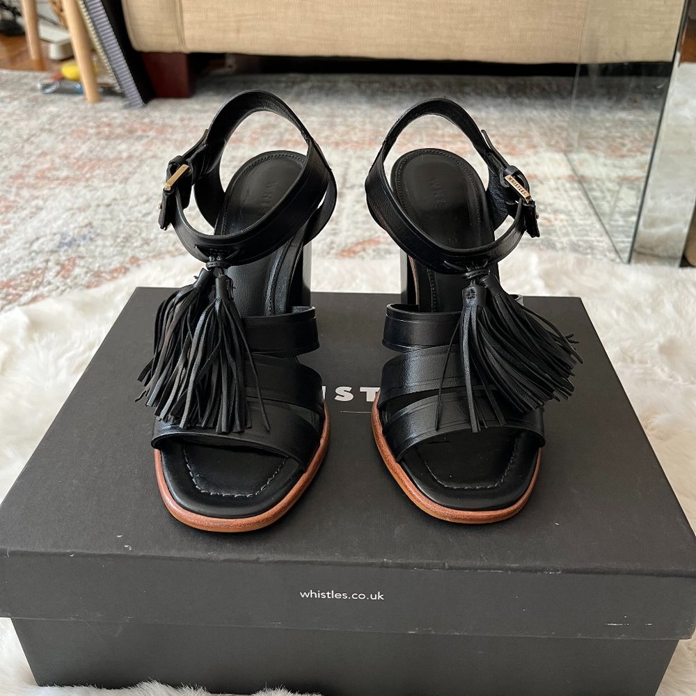 Whistles black heels with tassels